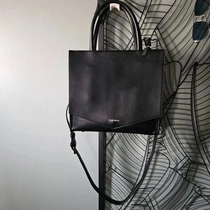 Pixie Mood | Caitlin Mini Tote Black Vegan Leather -  Crossbody Shoulder Strap